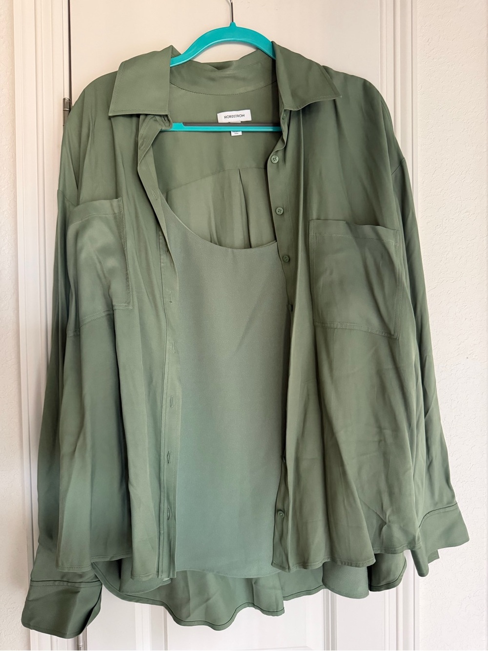 Nordstrom Olive Green Layered Blouse Set - Women